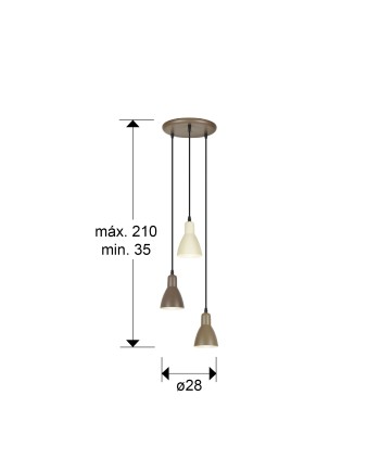 I3-AFRA- LAMPARA 3L -MARRON/CREMA